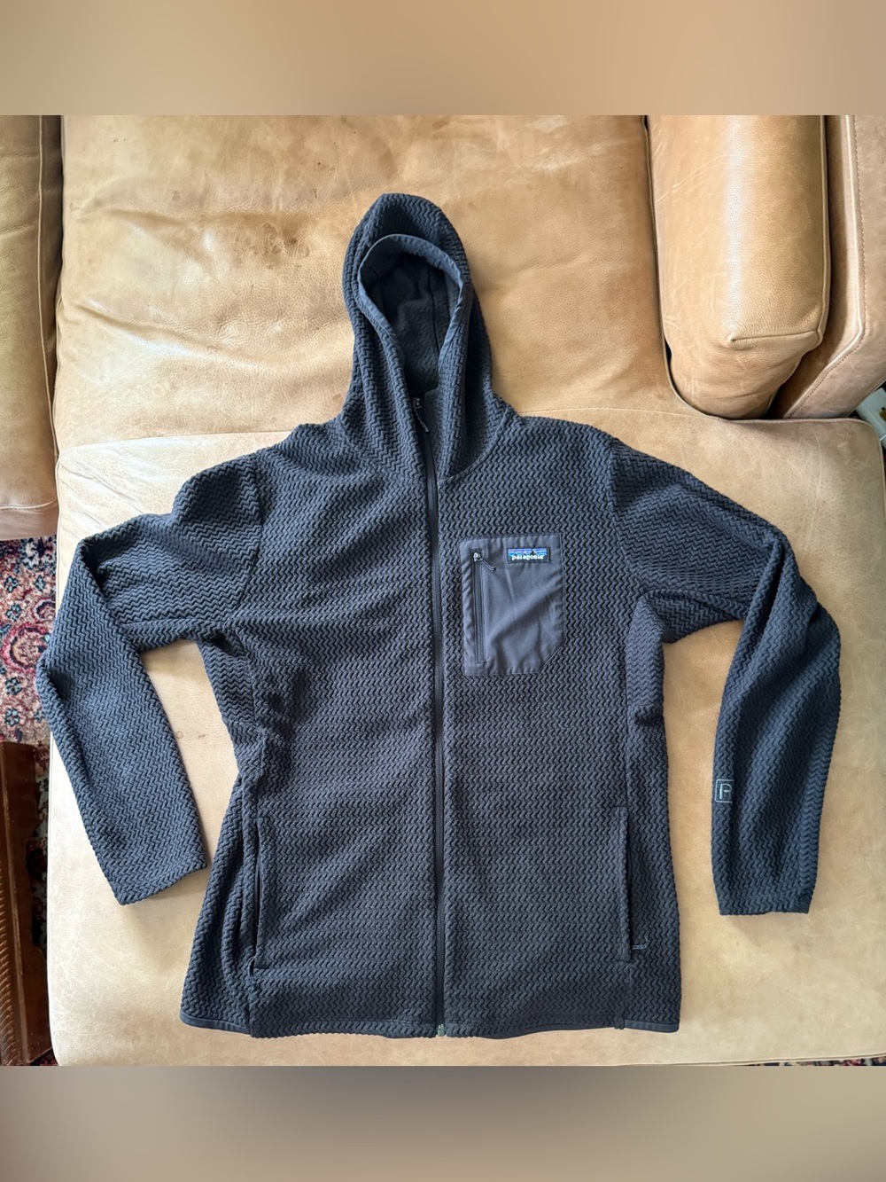 Patagonia R1 Air Full Zip Hoody Men’s Large Black Technical Fleece Jacket 40255
